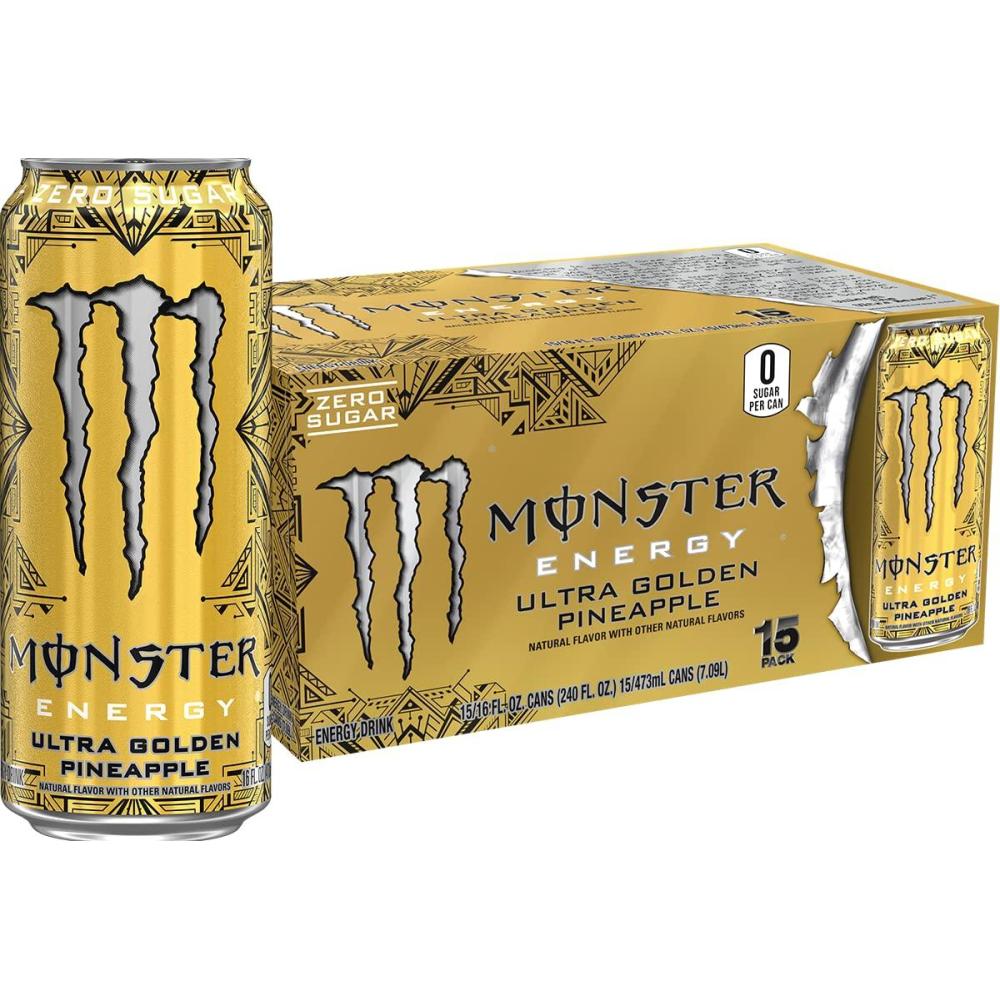 image:imageMonster Energy Ultra Variety Pack PKZSD Sugar Free Energy Drink 16 Ounce  Pack of 15Ultra Golden Pineapple