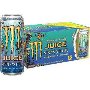 Monster Energy, Lo-Carb Monster, Low Carb Energy Drink, 16 Ounce (Pack of 15) | Pack of 15(Aussie Style Lemonade)