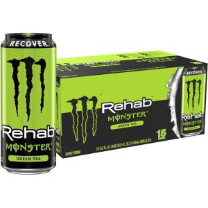 Monster Energy, Lo-Carb Monster, Low Carb Energy Drink, 16 Ounce (Pack of 15) | Pack of 15(Green Tea)