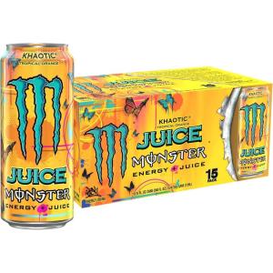 Monster Energy, Lo-Carb Monster, Low Carb Energy Drink, 16 Ounce (Pack of 15) | Pack of 15(Khaotic)