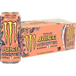 Monster Energy, Lo-Carb Monster, Low Carb Energy Drink, 16 Ounce (Pack of 15) | Pack of 15(Papillon)