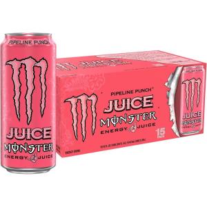 Monster Energy, Lo-Carb Monster, Low Carb Energy Drink, 16 Ounce (Pack of 15) | Pack of 15(Pipeline Punch)