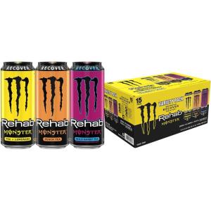 Monster Energy, Lo-Carb Monster, Low Carb Energy Drink, 16 Ounce (Pack of 15) | Pack of 15(variety)