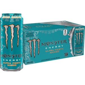 Monster Energy Ultra Variety Pack, PKZSD, Sugar Free Energy Drink, 16 Ounce | Pack of 15(Ultra Fiesta Mango)