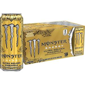Monster Energy Ultra Variety Pack, PKZSD, Sugar Free Energy Drink, 16 Ounce | Pack of 15(Ultra Golden Pineapple)