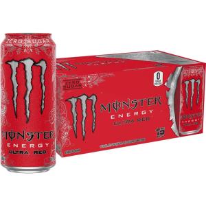 Monster Energy Ultra Variety Pack, PKZSD, Sugar Free Energy Drink, 16 Ounce | Pack of 15(Ultra Red)