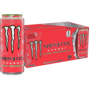 Monster Energy Ultra Variety Pack, PKZSD, Sugar Free Energy Drink, 16 Ounce | Pack of 15(Ultra Watermelon)