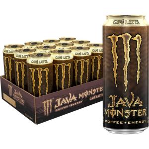 Monster Energy Java 300 Triple Shot Robust Coffee, French Vanilla, 15 Fl Oz | Pack of 12(Café Latte)