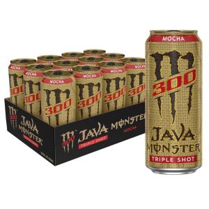 Monster Energy Java 300 Triple Shot Robust Coffee, French Vanilla, 15 Fl Oz | Pack of 12(Java 300 Mocha)