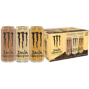 Monster Energy Java 300 Triple Shot Robust Coffee, French Vanilla, 15 Fl Oz | Pack of 12(Mean Bean  Loca Moca  Salted Caramel)