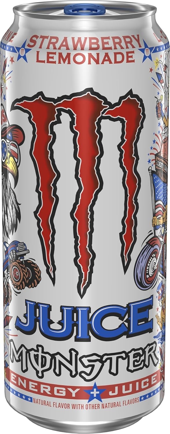 image:imageMonster Energy Juice Strawberry Lemonade Energy Juice Energy Drink 16 Ounce Pack of 15