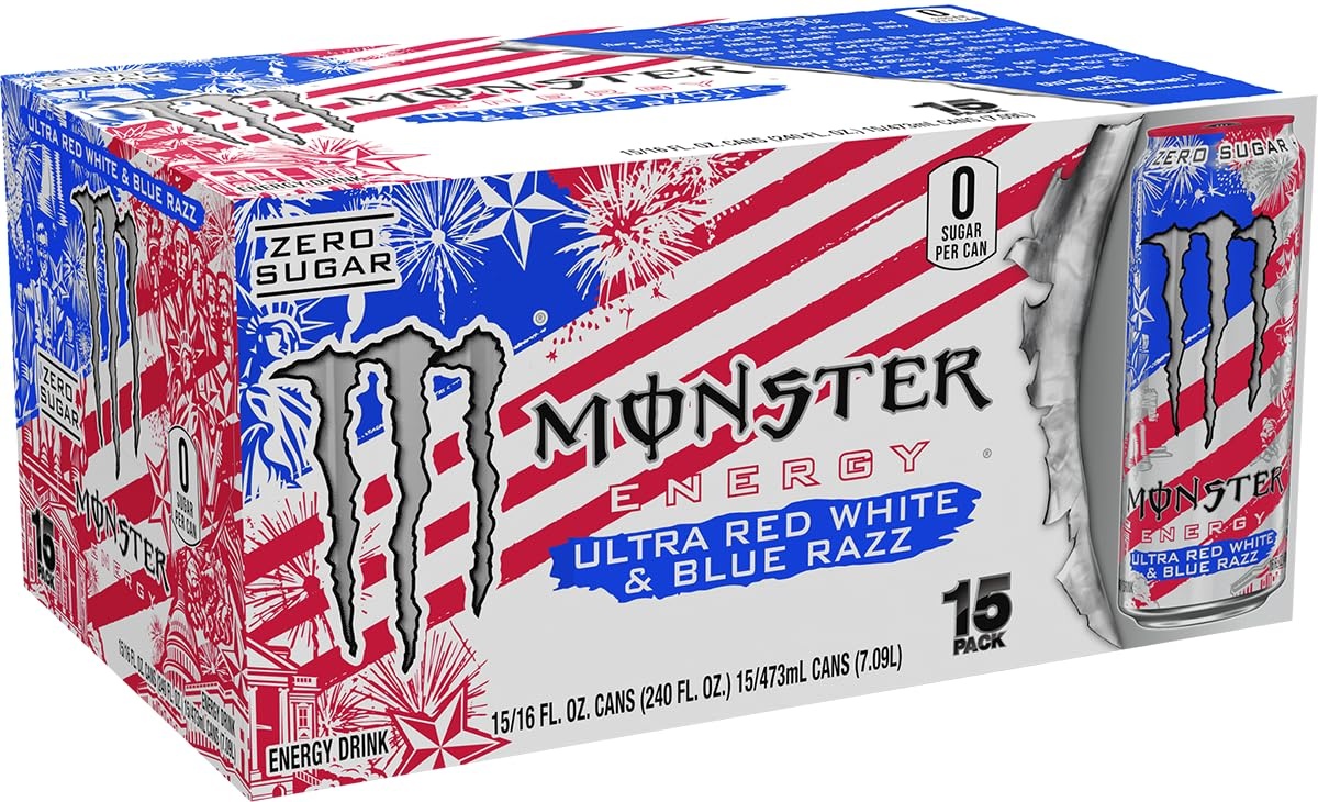 image:imageMonster Energy Ultra Red White amp Blue Razz Sugar Free Energy Drink 16 Ounce Pack of 15