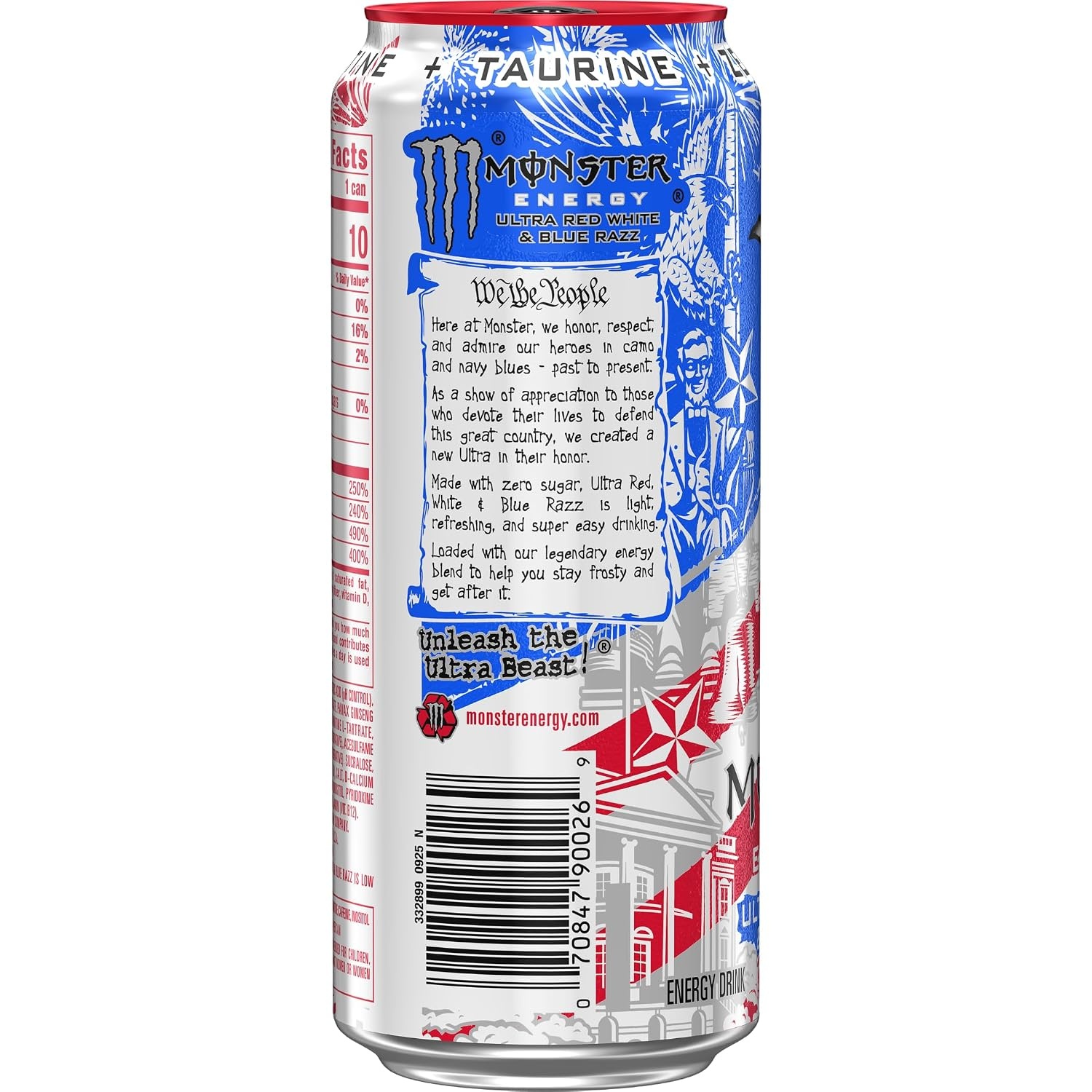 image:imageMonster Energy Ultra Red White amp Blue Razz Sugar Free Energy Drink 16 Ounce Pack of 15