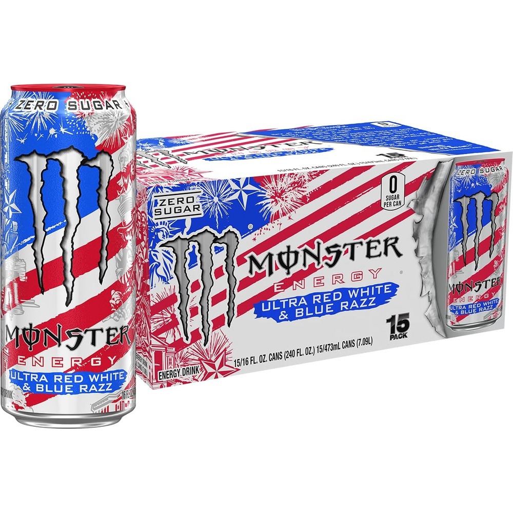 image:imageMonster Energy Ultra Red White amp Blue Razz Sugar Free Energy Drink 16 Ounce Pack of 15
